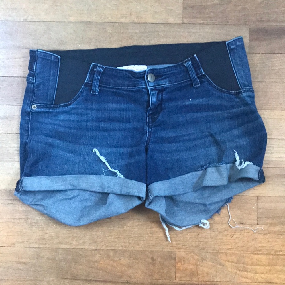 Maternity denim shorts